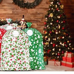3 Christmas Gift Bags 3 Lrg Oversized 44”x36” w/Ties & Name Tag’s
